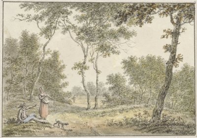 Bazı rakamlarla orman manzarası by Pieter de Goeje