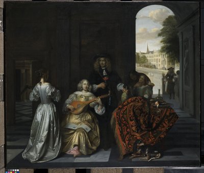 Bir Müzik Partisi (tuval üzerine yağlıboya) by Pieter de Hooch
