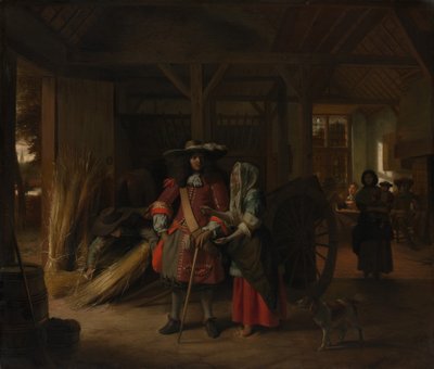 Hostesin ödenmesi, ca. 1670. by Pieter de Hooch