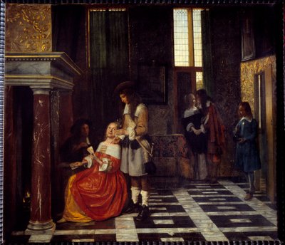 Kart oyuncuları. Peter Hoogh (1629-1681) Ec. Alev. by Pieter de Hooch