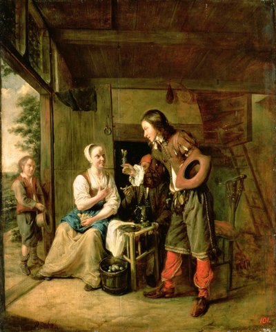 Savaşçı ve Hizmetçi, 1653 by Pieter de Hooch