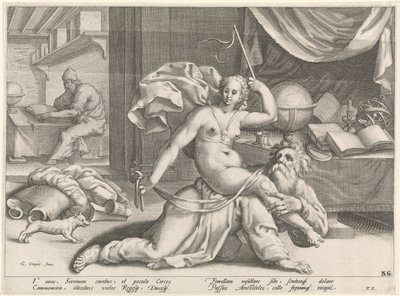 Aristoteles ve Phyllis by Pieter de Jode (I) (attributed to)