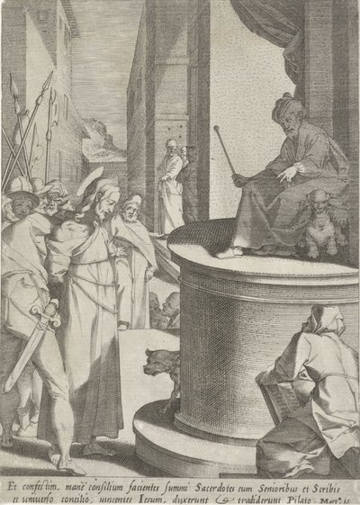 İsa voor Pilatus Passie van Christ (dizi adı) Tutku ve Diriliş (dizi adı) by Pieter de Jode (I)