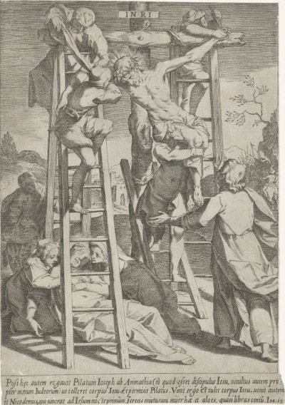 Kruisafneming Passie van Christ (dizi adı) Tutku ve Diriliş (dizi adı) by Pieter de Jode (I)