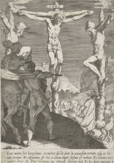 Kruisiging van Christ Passie van Christ (dizi adı) Tutku ve Diriliş (dizi adı) by Pieter de Jode (I)