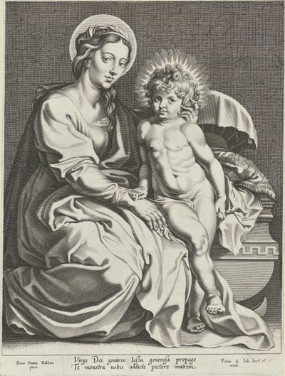 beşikte İsa Çocuk ile Mary by Pieter de Jode (I)