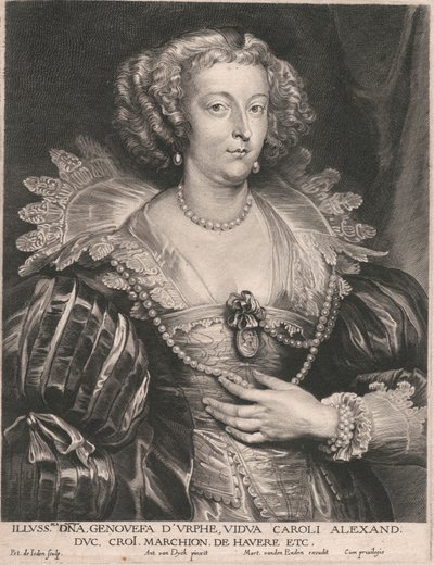 Aynısı Bayan Genovesa D'Urphe, Charles Alexander'ın Dul eşi, Duke, Croi Marchion de Havere Vb. by Pieter de Jode