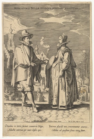 Belçikalı Tüccar ve Eşinin Elbisesi, Farklı Milletlerin Modalarından.n.d. by Pieter de Jode I