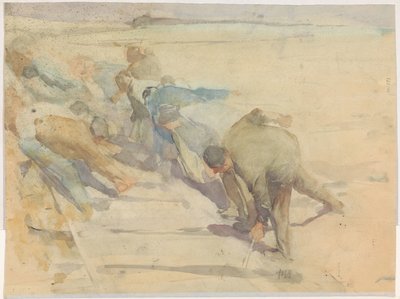 Rayları kıran işçiler by Pieter de Josselin