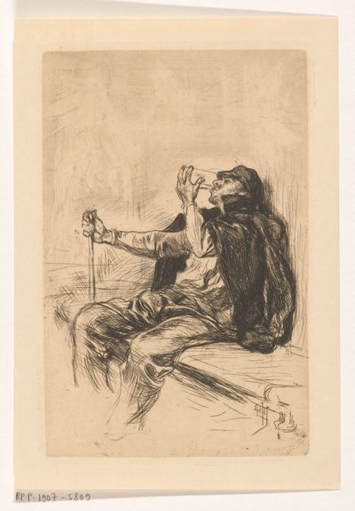 Yürüyen personel ile içme adam by Pieter de Josselin