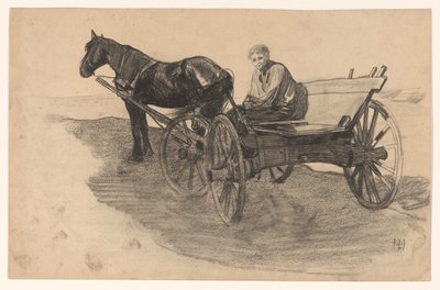İçinde birisi olan at ve araba by Pieter de Josselin