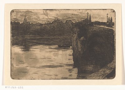 Bir şehirde bir nehir üzerinde Maastricht Köprüsü'nde Sint Servaasbrug by Pieter de Josselin