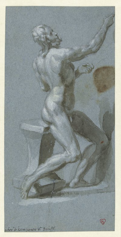 Oturan çıplak adam, sağa dönük by Pieter de Kempener