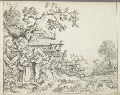 Bir çiftçi ve karısı ile manzara Figürlü manzaralar (dizi başlığı) Doğanın aynası ve çizim okulu (...) (dizi adı) by Pieter de Molijn