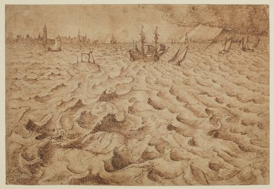 Anvers manzaralı Schelde Nehri üzerinde bir fırtına, 1562 - 1563 by Pieter Bruegel the Elder