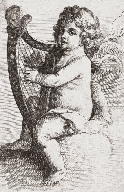 Arp çalan bir çocuk melek. by Pieter van Avont