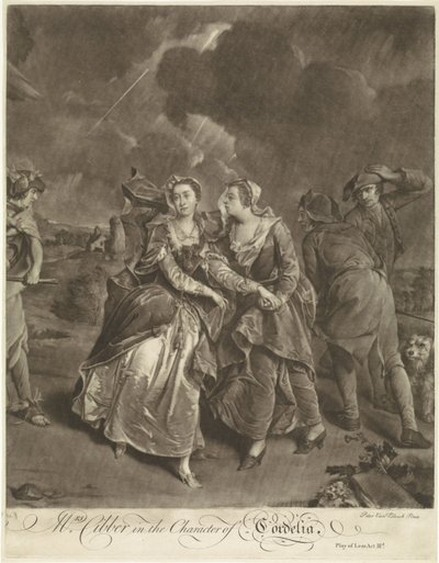Aktris Susannah Maria Cibber Cordelia olarak by Pieter van Bleeck