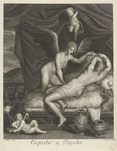 Cupid ve Psyche (nesne üzerindeki başlık) Mitolojik aşk hikayeleri (dizi adı) by Pieter van Gunst