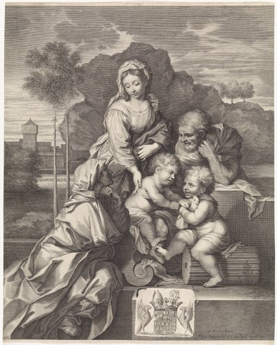 Elizabeth ve Vaftizci Yahya ile Kutsal Aile by Pieter van Schuppen