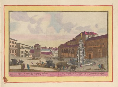 Madrid'deki Saint Dominic Meydanı'ndaki Çeşme Saint Dominic'in Yerindeki Çeşme; Madrid'de (nesne üzerine başlık) Theatrum Hispaniae (...) (dizi başlığı) by Pieter van den Berge