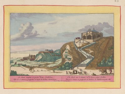 Lizbon yakınlarındaki Santo Amaro kilisesinin görünümü S. Amatus Kilisesi ve liman segt Bellem (nesne üzerindeki başlık) Theatrum Hispaniae (...) (dizi adı) by Pieter van den Berge
