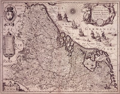 Birleşik Hollanda Eyaleti Haritası (gravür) by Pieter van den Keere