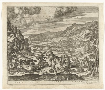 Yoksulluk dahiyane zihinlerin ilerlemesini engeller Bonis ingenys paupertas obest (nesne üzerindeki başlık) by Pieter van der Borcht (I)