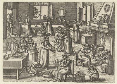 yaka stüdyosu Apenspel (dizi adı) by Pieter van der Borcht (I)
