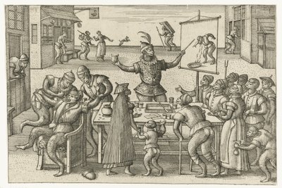 şarlatan Maymun oyunu (dizi adı) by Pieter van der Borcht (I)