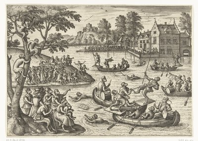 Suda zıplamak Maymun oyunu (dizi adı) by Pieter van der Borcht (I)
