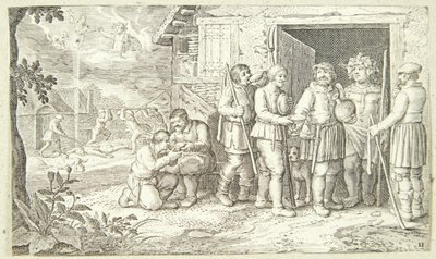 Jacob ve benekli sığır by Pieter van der Borcht