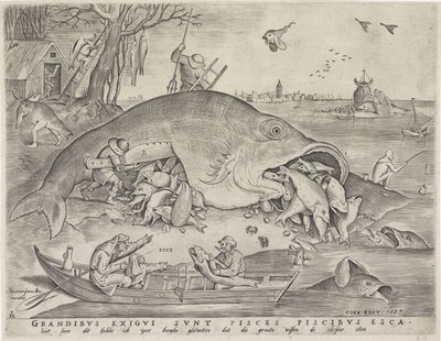 Büyük balık küçük balığı yutar by Pieter van der Heyden