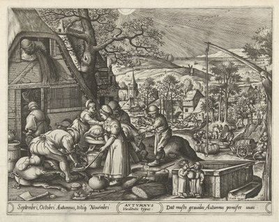 Sonbahar mevsimi Sonbahar (nesne üzerindeki başlık) Dört Mevsim (dizi adı) by Pieter van der Heyden