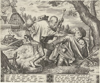 İki kör insanın benzetmesi by Pieter van der Heyden