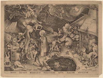 Aziz James ve Büyücü Hermogenes by Pieter van der Heyden after Pieter Bruegel the Elder