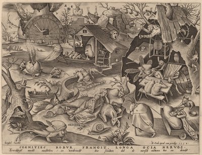 tembel hayvan by Pieter van der Heyden after Pieter Bruegel the Elder