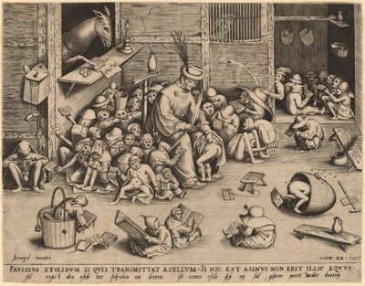 okuldaki eşek by Pieter van der Heyden after Pieter Bruegel the Elder