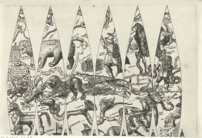 Zodyak bölümünün haritası by Pieter van der Keere