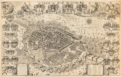 Hamburg haritası, 1644. by Pietersen