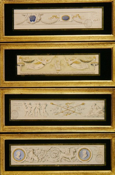 Frizler için dört tasarım, c.1823 (suluboya, mürekkep ve kağıt üzerinde yıkama) by Pietro (attr. to) Ghinelli