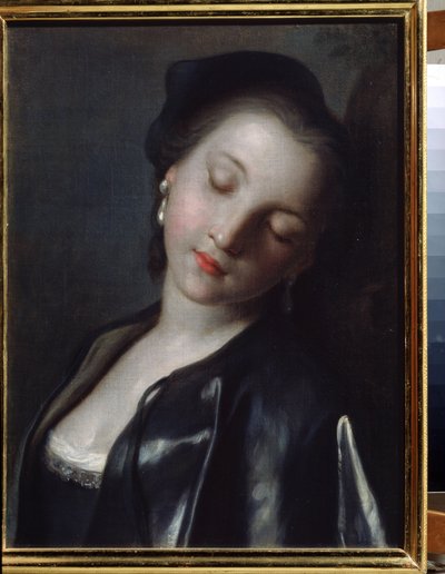 Uyuyan genç kadın by Pietro Antonio Rotari