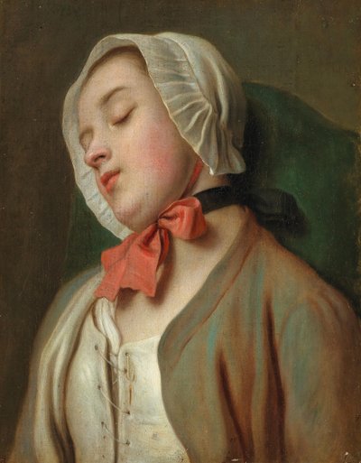 Uyuyan genç kadın, 18. yüzyılın ortalarında. by Pietro Antonio Rotari