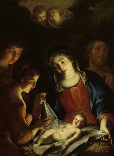 Bebek İsa'ya Tapan Madonna (tuval üzerine yağlıboya) by Pietro Antonio Rotari