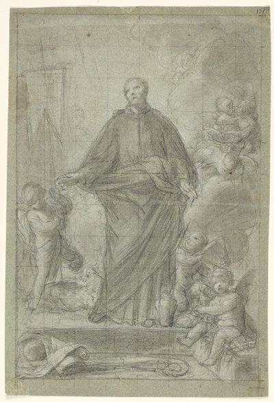 Putti ile çevrili Thiene St Cajetan (?) by Pietro Antonio de Pietri