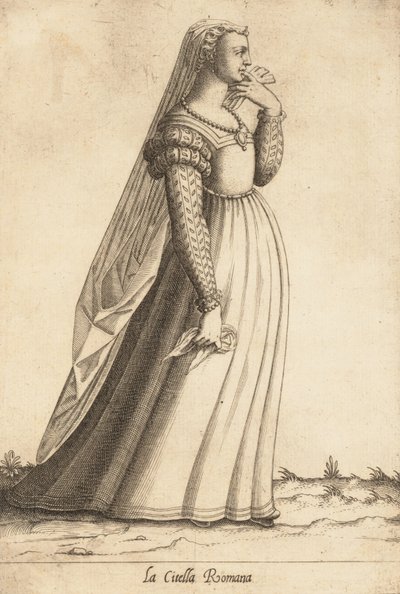 Citella Romana Maiden, yak. 1580. by Pietro Bertelli.