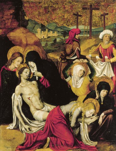 Pietro Cavaro (aktif 1508-1538), panelde tempera tarafından İsa'nın Birikimi veya Tanca Pieta'sı by Pietro Cavaro