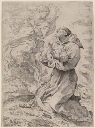 İsa Çocuk ile Aziz Francis by Pietro Faccini