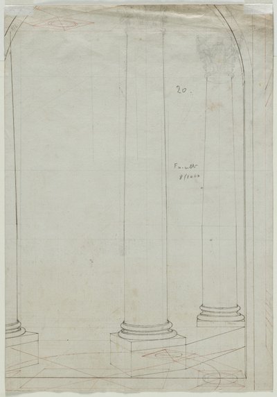 Sütunların Mimari Çizimi (verso) by Pietro Fancelli