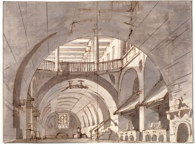 Bir tiyatro oyunu için sahne tasarımı, 1800