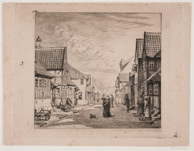 Bir pazar kasabası caddesi by Pietro Købke Krohn